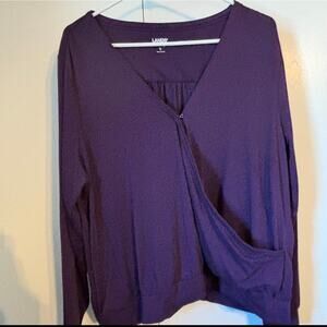 Land's End purple wrap top size XL